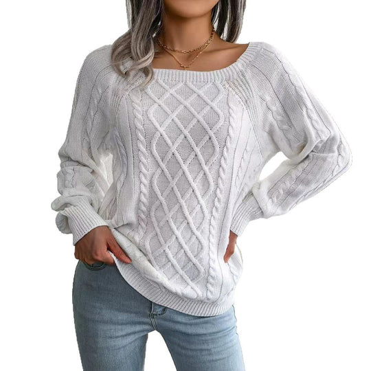 Damen Grobstrickpullover mit raffiniertem Zopfdesign R&B