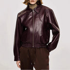 Damen Kunstlederjacke im modischen Schnitt mit elastischem Bund R&B
