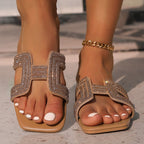 Damen Zehentrennersandalen mit funkelnden Strassdetails und elegantem Design R&B