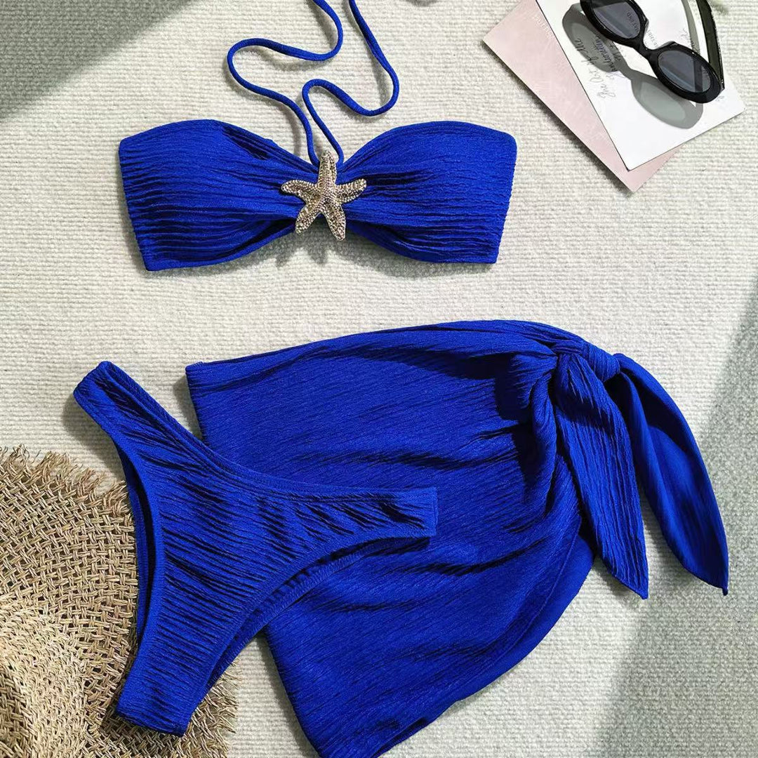 Damen Bandeau-Bikini mit schickem Wickeltuch R&B