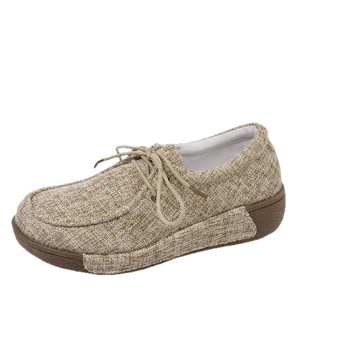 Damen bequeme Halbschuhe mit elastischen Schnürsenkeln und rutschfester Sohle R&B