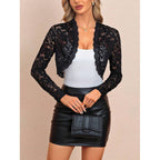 Damen Spitzenbolero mit langen Ärmeln und elegantem Häkelmuster R&B