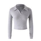 Damen Strickpullover mit klassischem Kragen und Rippstruktur R&B