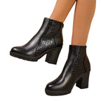 Damen modische Ankle-Boots mit strukturiertem Obermaterial R&B
