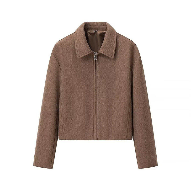 Damen modische Kurzjacke mit Stehkragen R&B