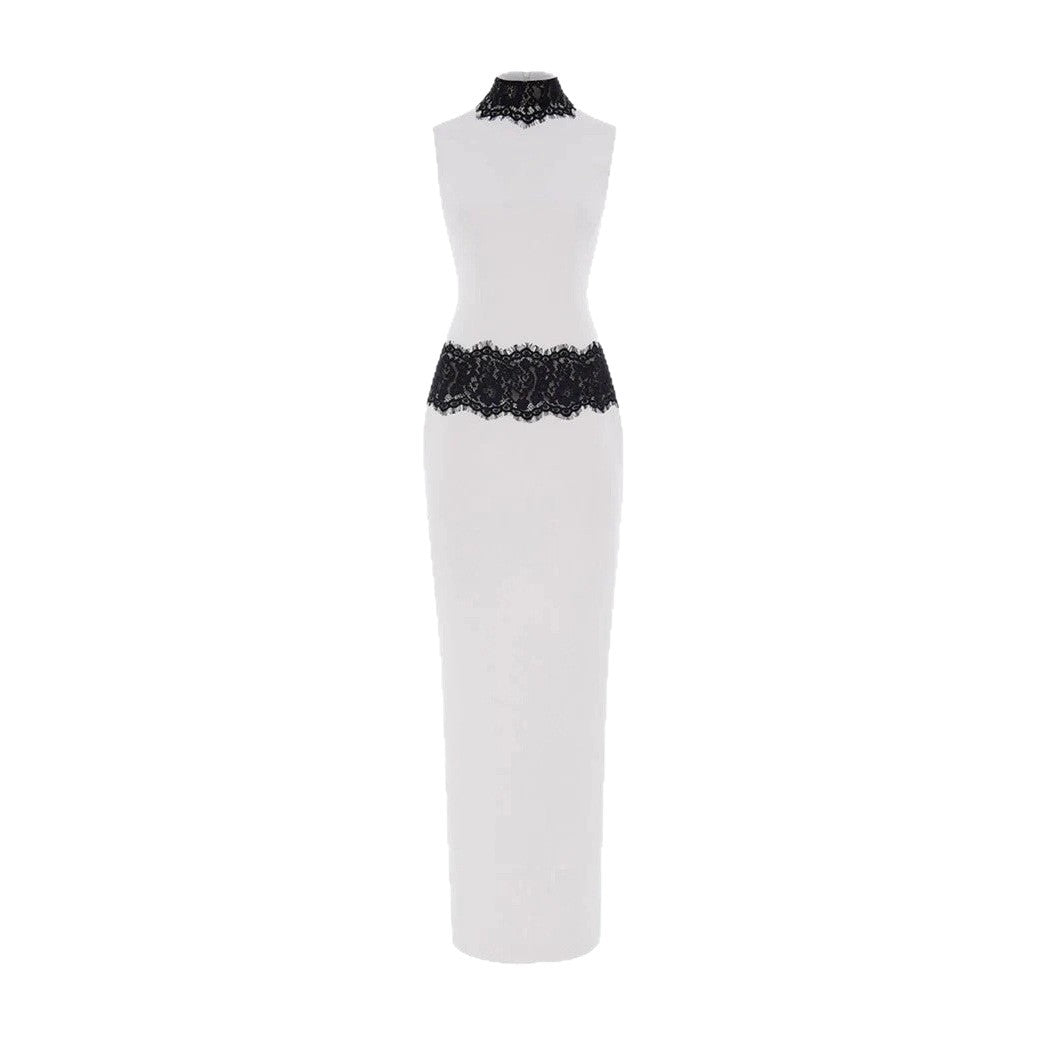 Damen Elegantes und figurbetontes Abendkleid mit Spitzenakzenten R&B