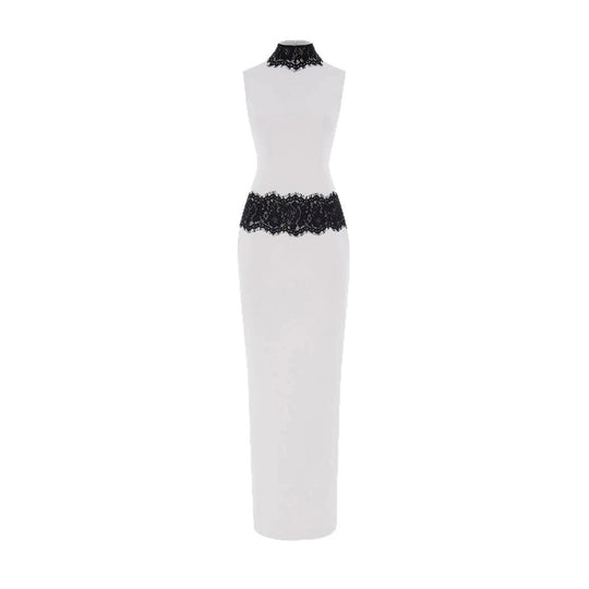 Damen Elegantes und figurbetontes Abendkleid mit Spitzenakzenten R&B