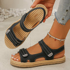 Damen Bequeme Riemchen-Sandalen mit verstellbaren Klettverschlüssen R&B