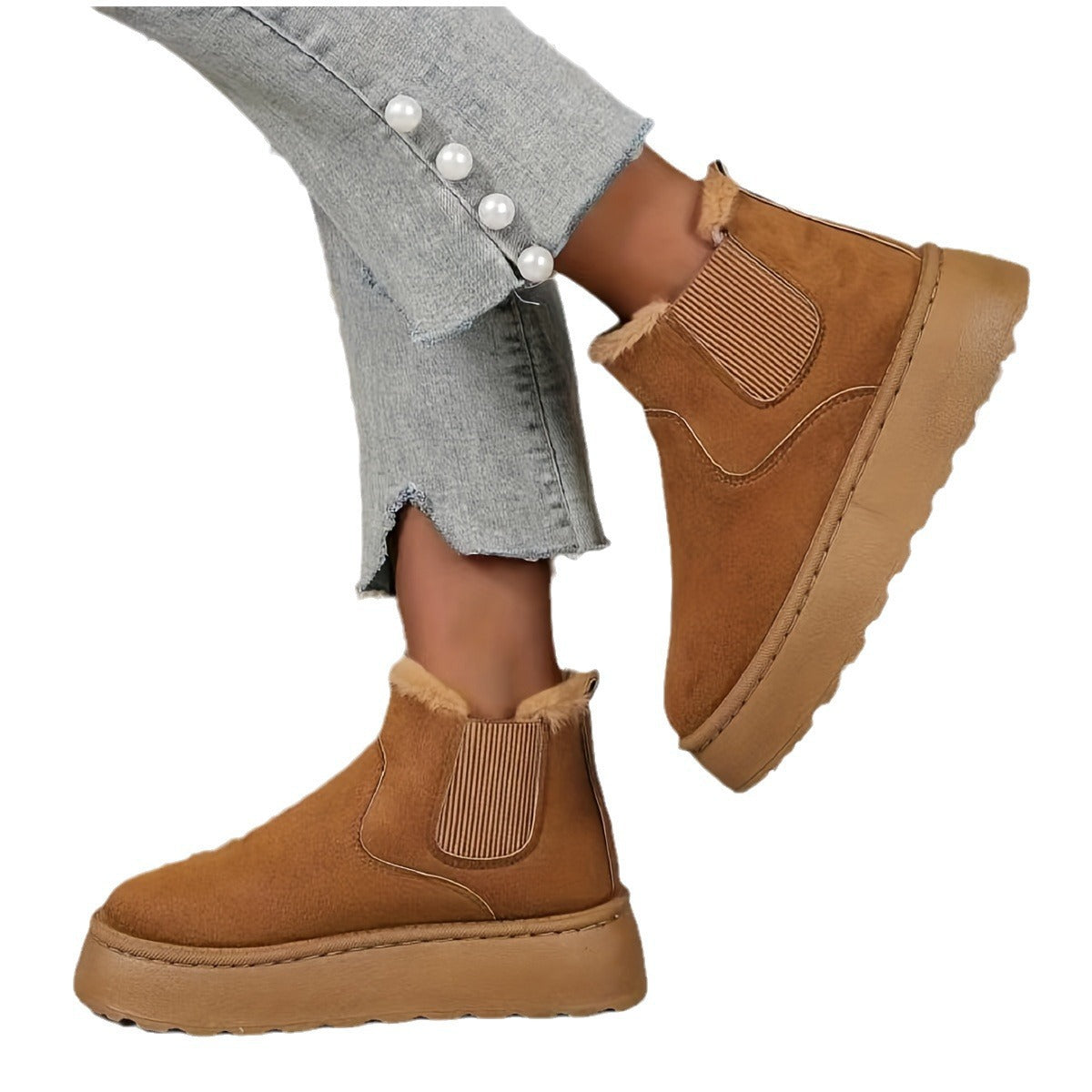 Damen Komfortable Chelsea-Stiefeletten mit Warmfutter R&B