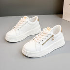 Damen trendige Sneakers mit modischem Reißverschluss und komfortabler Sohle R&B