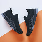 Damen Komfortable Slip-On Sneakers mit atmungsaktiver Strickoberfläche R&B