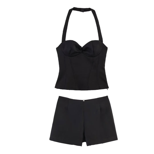 Damen Kombination aus kurzem Oberteil und Shorts R&B