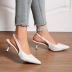 Damen elegante Slingback-Pumps mit floralem Jacquard-Muster R&B