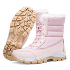 Damen Winterfestige gefütterte Stiefel mit rutschfester Sohle und hohem Schaft R&B