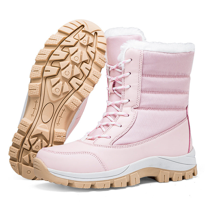 Damen Winterfestige gefütterte Stiefel mit rutschfester Sohle und hohem Schaft R&B