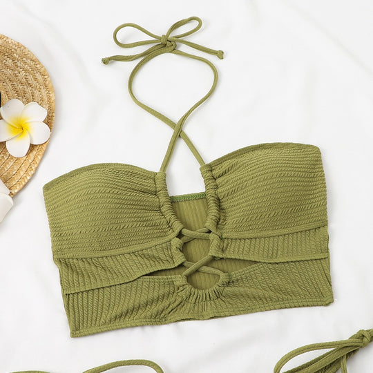 Damen Bikini-Set mit raffiniertem Rippendesign und verstellbarem Bindesystem R&B