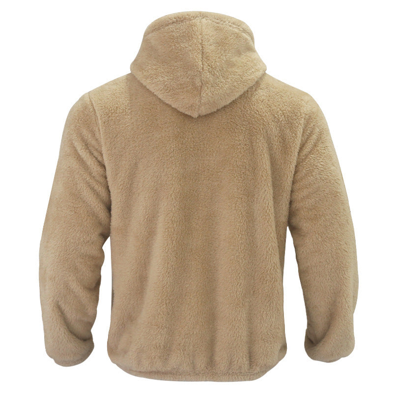 Herren kuscheliger Fleece-Hoodie mit Kapuze und Reißverschluss R&B