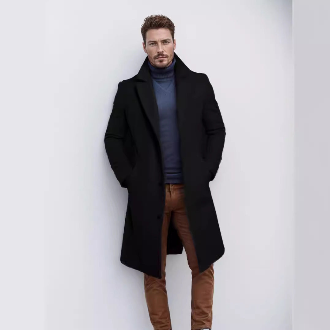 Herren eleganter Wintermantel mit schickem Revers R&B