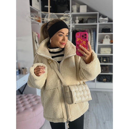 Damen Flauschige Teddyjacke R&B