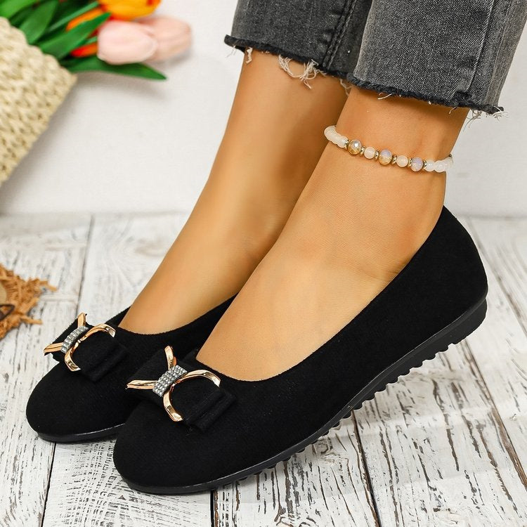 Damen Elegant designte Ballerinas mit funkelndem Schleifendetail R&B