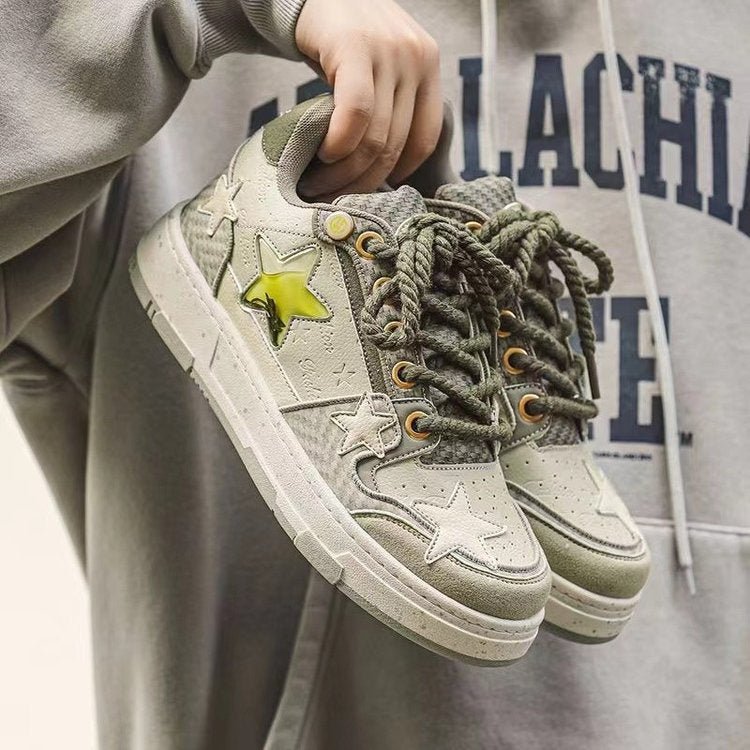 Damen Modische Sneakers mit einzigartigen Stern-Applikationen und rutschfester Sohle R&B