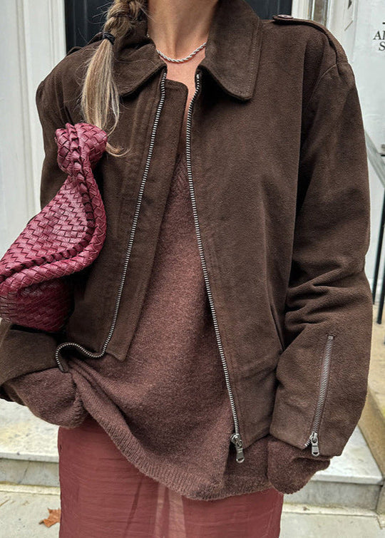 R&B | Touch Cropped Wildlederjacke