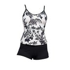 Damen Sport Tankini mit floralen Mustern und hohem Bund R&B