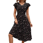 Damen Midikleid mit floralem Muster und Raffungen R&B
