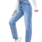 Damen Hoch taillierte Jeans mit schmalem Schnitt R&B