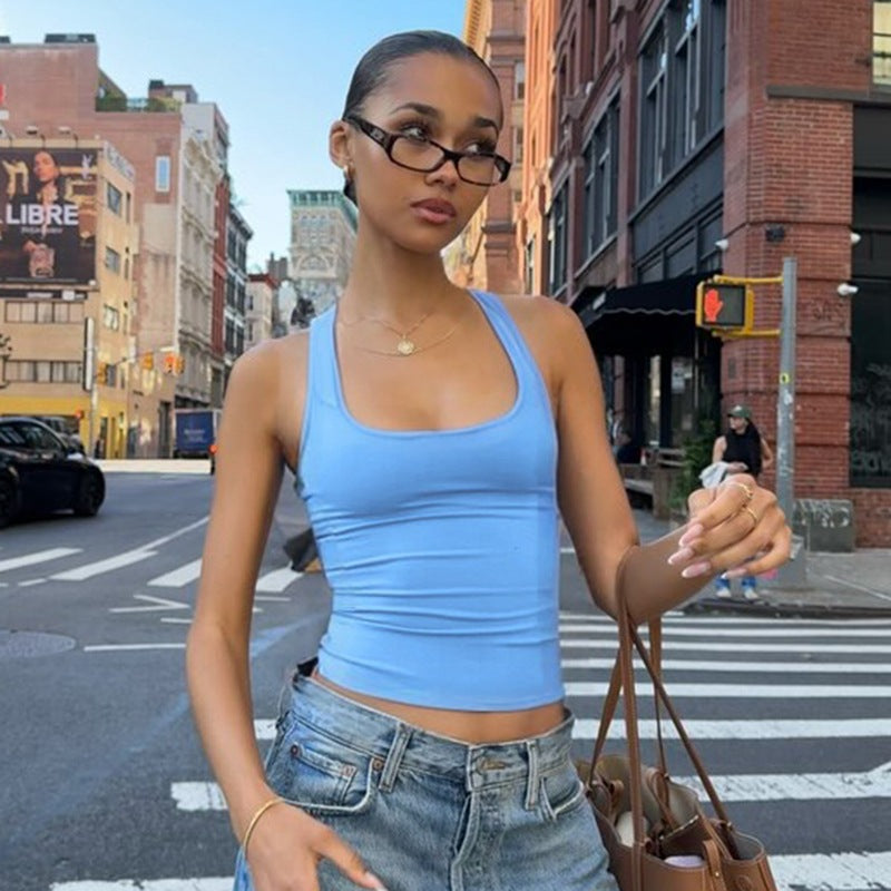 Damen Sportliches Tanktop mit breiten Trägern R&B
