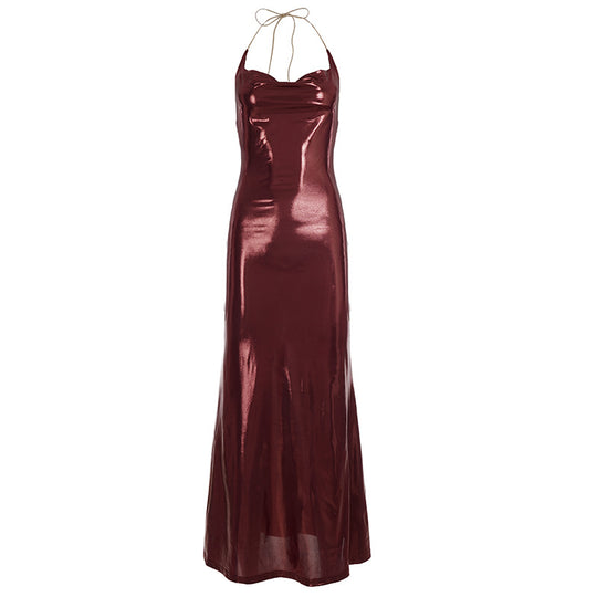 Damen Abendkleid mit schimmerndem Satin und elegantem Schlitz R&B