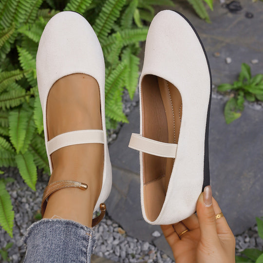 Damen Ballerinas mit verstellbarem Riemen und komfortablem Fußbett R&B