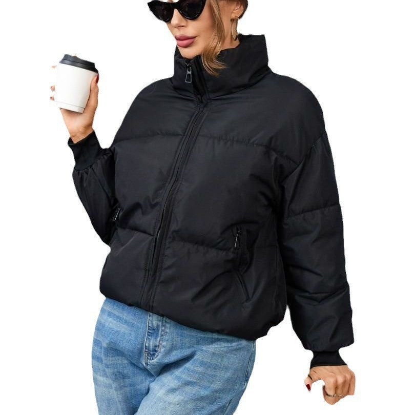 Damen Winter-Steppjacke mit hochschließendem Kragen und praktischen Reißverschlusstaschen R&B