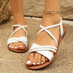Damen Riemchensandalen mit geflochtenem Design und komfortabler Sohle R&B