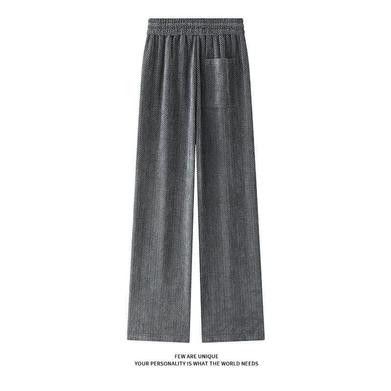 Damen weite Haremshose mit elastischem Bund und trendy Zickzackmuster R&B