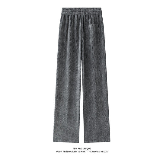 Damen weite Haremshose mit elastischem Bund und trendy Zickzackmuster R&B