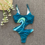 Damen Einteiliger Badeanzug mit aufregendem Cut-Out-Design und sportlichem Schnitt R&B