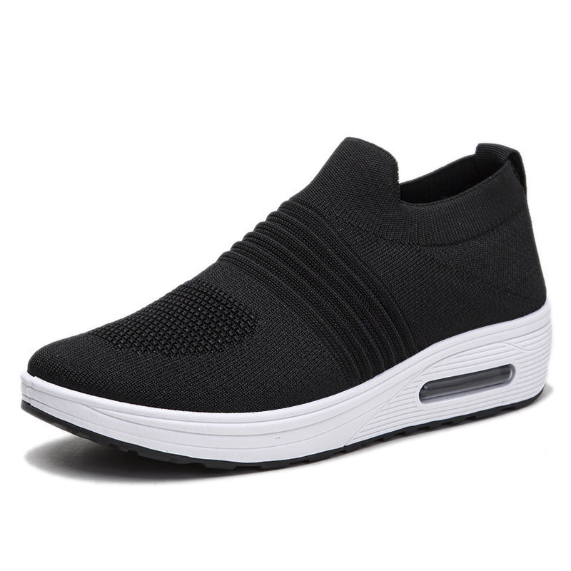 Damen Komfortable Slip-On Sneakers mit atmungsaktiver Strickoberfläche und dämpfender Sohle R&B