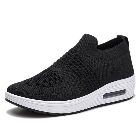 Damen Komfortable Slip-On Sneakers mit atmungsaktiver Strickoberfläche und dämpfender Sohle R&B