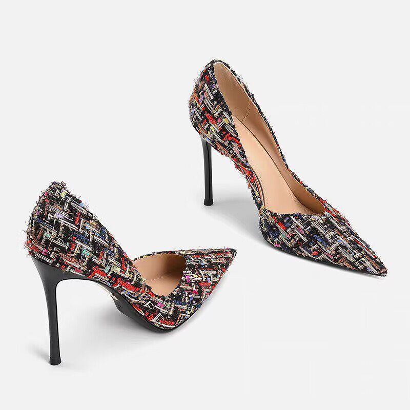 Damen elegante spitze High Heel Pumps mit geflochtenem Design R&B
