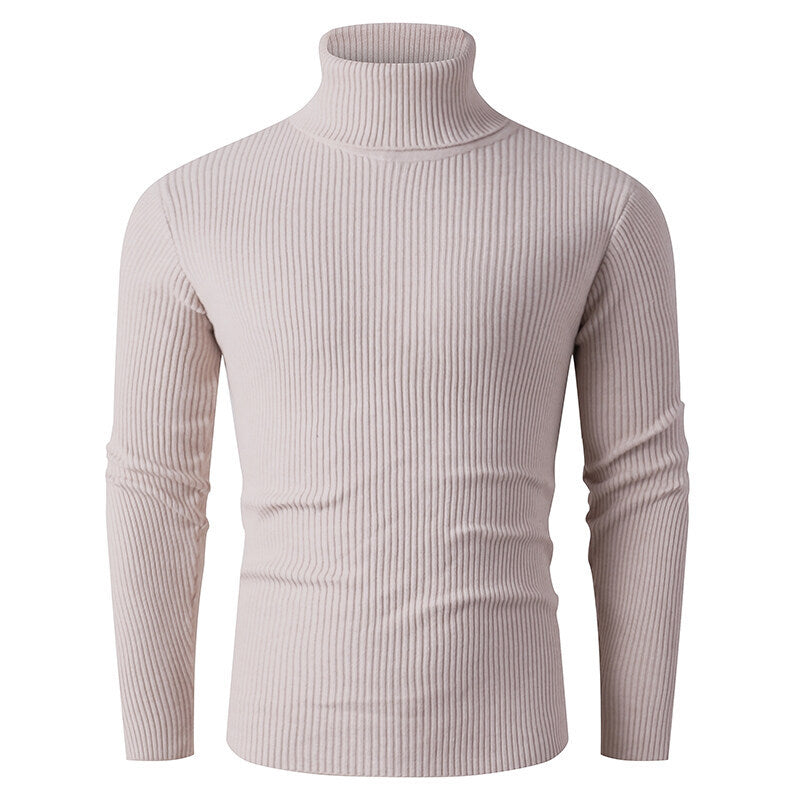 Herren Rollkragenpullover aus feinem Rippstrick R&B