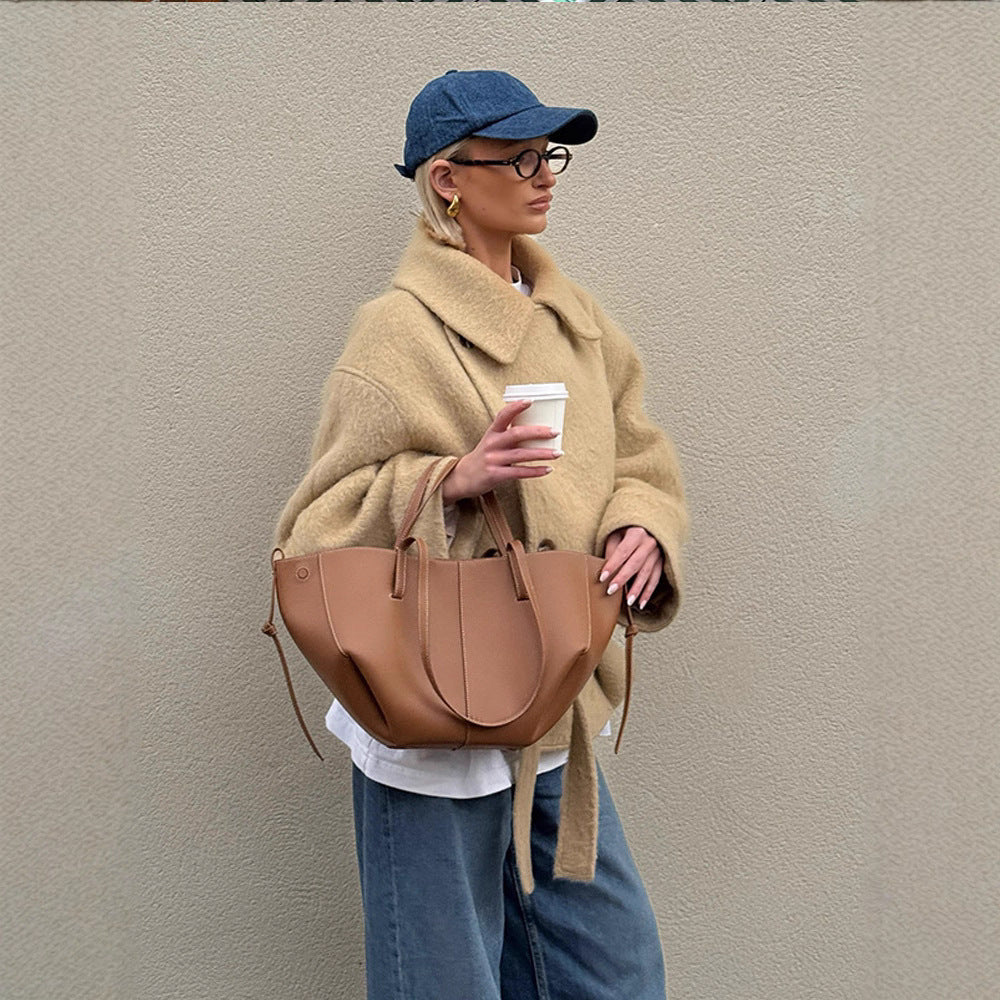 Damen warme und stylische Oversized-Wolljacke R&B