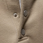 Herren Langarm-Pullover mit Knopfleiste und strukturiertem Gewe