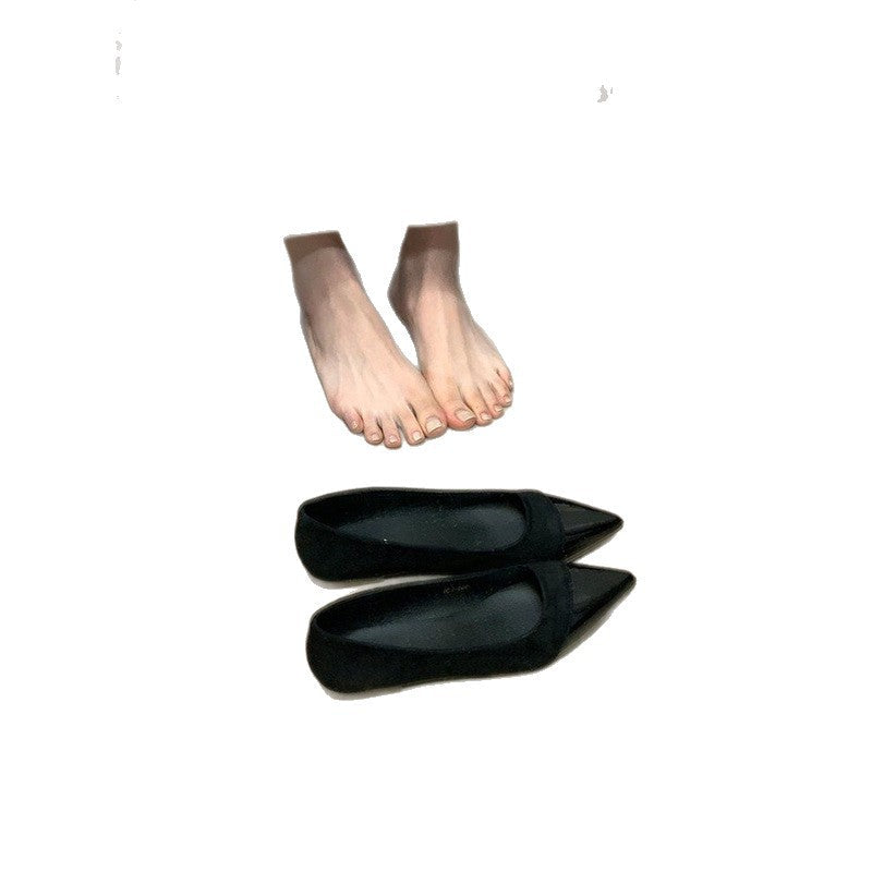 Damen spitze Ballerinas aus weichem Veloursleder R&B