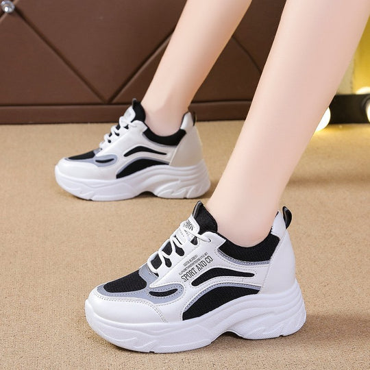 Damen Sportliche Sneakers mit hoher Sohle und atmungsaktiver Mesh-Oberfläche R&B