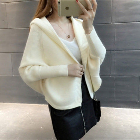 Damen Hübscher Strickcardigan mit Kapuze R&B