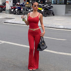 Damen Lässiges Oberteil und weiter geschnittene Hose Set R&B