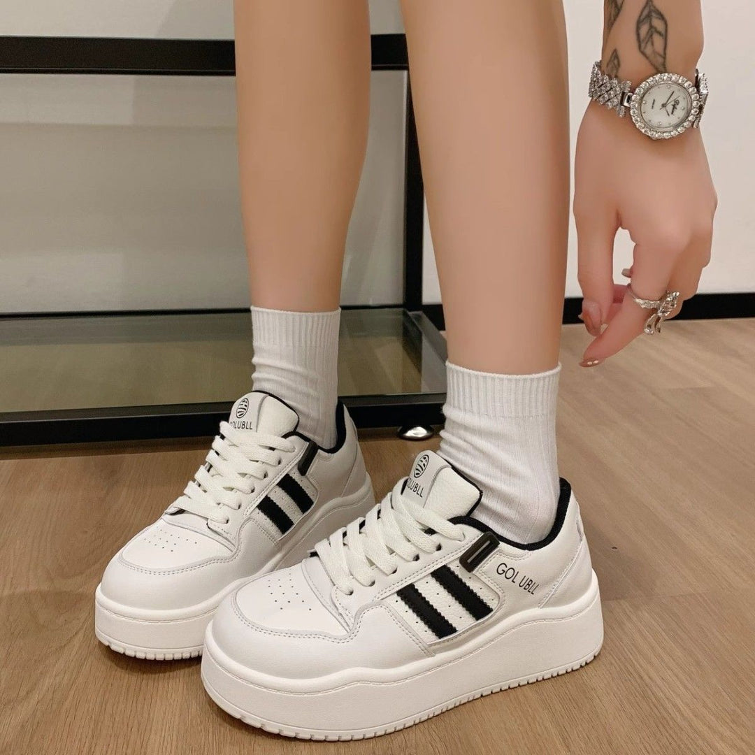 Damen modische Plattform-Sneaker mit sportlichem Design und atmungsaktiver Oberflächenstruktur R&B