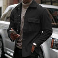 R&B | Overshirt Jacke Lässige Passform Glatte Textur Klapp Brusttaschen
