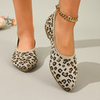 Damen Ballerinas mit elegantem Leopardenmuster und weichem Fußbett R&B